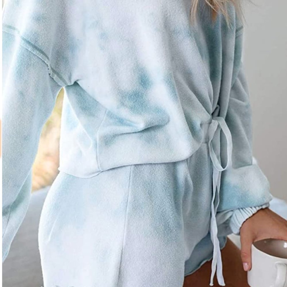 Tie Dye Print Long Sleeve Loungewear Set - Picture 3 of 3